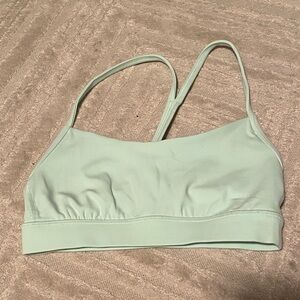 NWOT Lululemon Mint Green Women's strappy racer sports bra. Size 2.